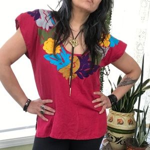 Peruvian Guatemalan Southwest Embroidered Top